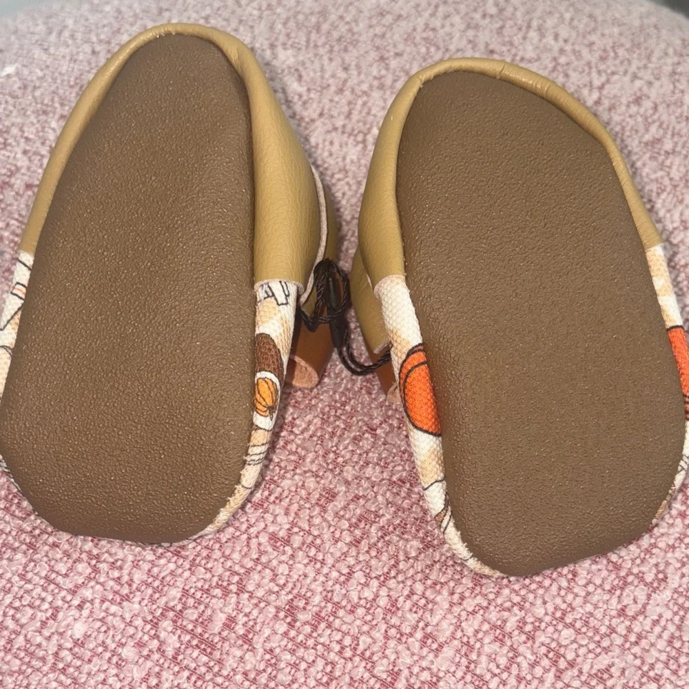Pumpkin Spice Moccasins with Bow for Kids